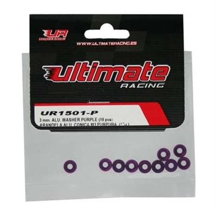 ARANDELA ALUMINIO CONICA M3 PURPURA ULTIMATE RACING