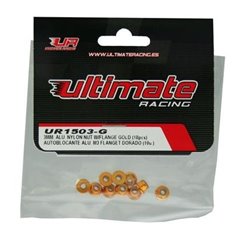 TUERCA AUTOBLOCANTE ALUMINIO M3 FLANGET DORADA ULTIMATE RACING