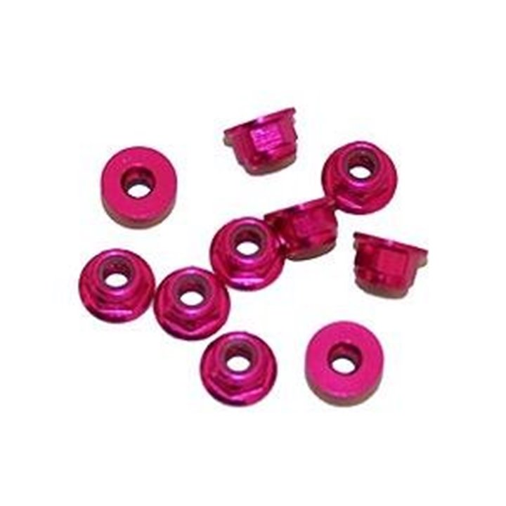 TUERCA AUTOBLOCANTE ALUMINIO M3 FLANGET ROSA ULTIMATE RACING