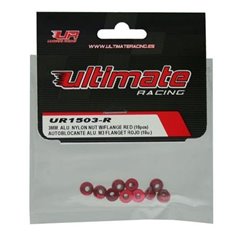 TUERCA AUTOBLOCANTE ALUMINIO M3 FLANGET ROJA ULTIMATE RACING