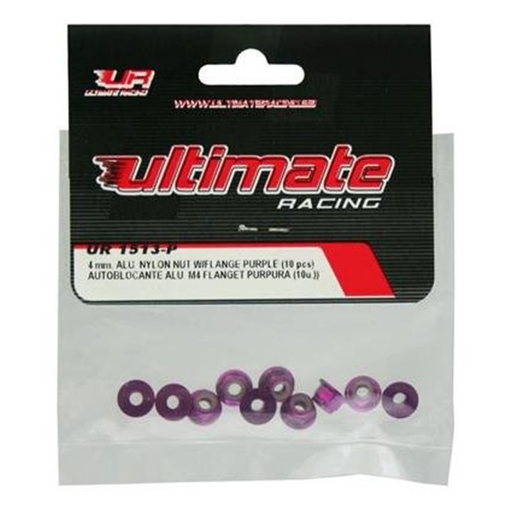 TUERCA AUTOBLOCANTE ALUMINIO M4 FLANGET PURPURA ULTIMATE RACING