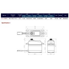 SERVO SAVOX HIGH TORQUE CORELESS DIGITAL SERVO 12KG-6V