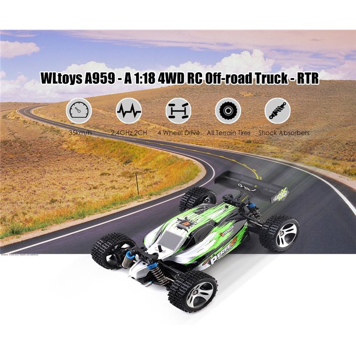Coche rc buggy 1/18 RTR 2,4Ghz Storm 35km/h WLToys