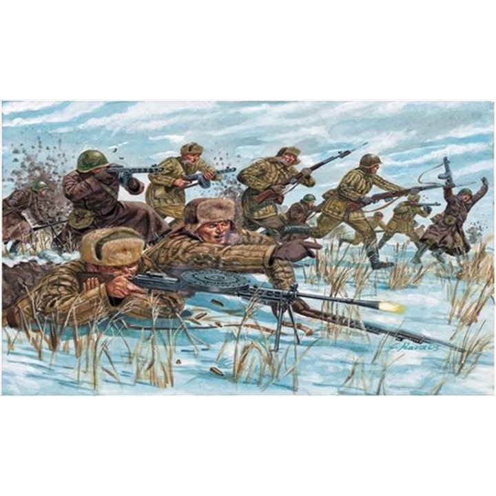 SOLDIERS 1/72 WWII-RUSSIAN INFANTRY (WINTER UNIF)