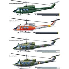 Helicoptero militar 1/48 AB 212 / UH 1N - ITALERI
