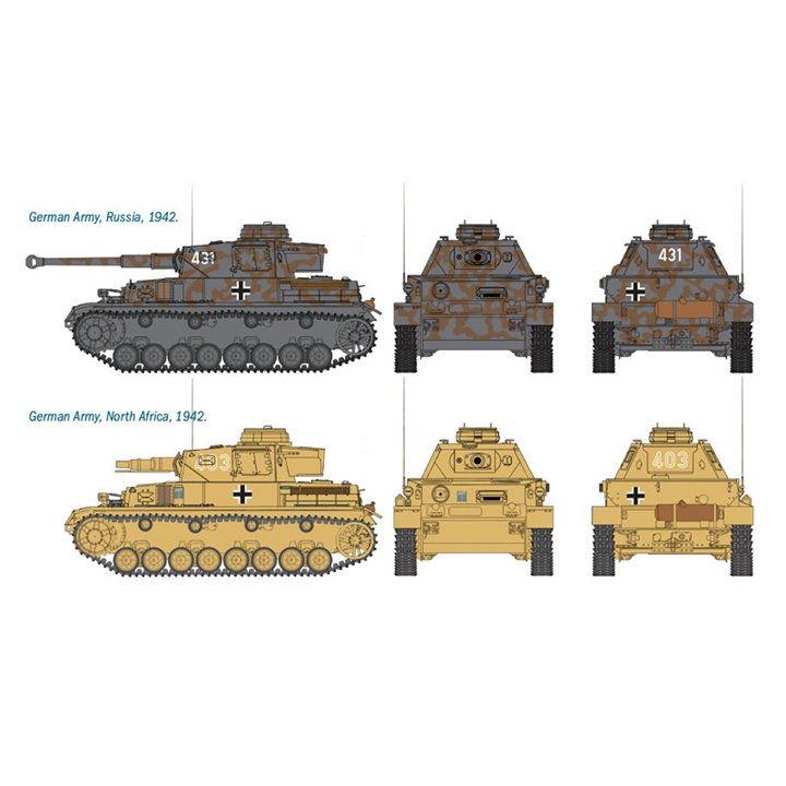 Tanques 1/72 Sd. Kfz 161 Pz. Kpfw IV F1-F2 (2 Fast assembly mod.) ITALERI