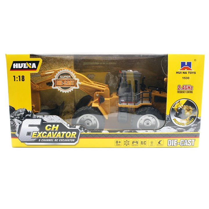 CAMIÓN EXCAVADORA RC 6CH 2.4GHZ 1/18 HUINA