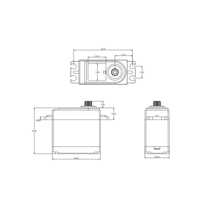 SERVO SRT HV DIGITAL 25KG 0.14S WATERPROFF CAJA METALICA ESPECIAL CRAWLER