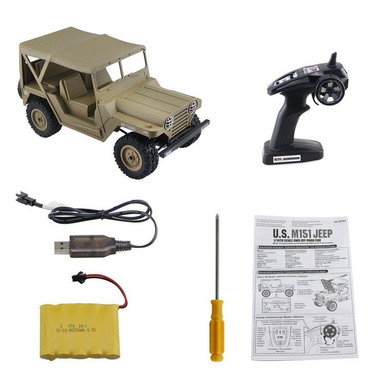 JEEP MILITAR 1/14 RC CON CAPOTA