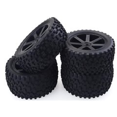 RUEDAS 1/10 BUGGY LLANTA NEGRA RADIOS - TACO MEDIANO