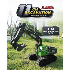 EXCAVADORA 11CH 1/18 RTR HUINA