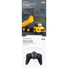 Camión articulado con volquete 1/16 11ch RC Huina