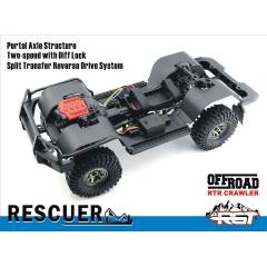 Crawler Rescur 1/10 RGT86190 4X4 Waterproof RTR negro