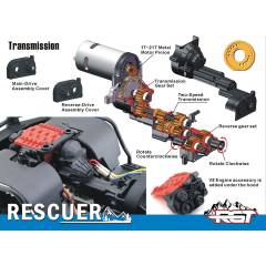 Crawler Rescur 1/10 RGT86190 4X4 Waterproof RTR negro