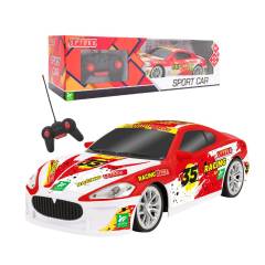 Coche Racing Car con luces 1/16 RC rojo