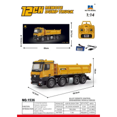 Camión Volquete 8x8 1/14 12ch Huina 1536