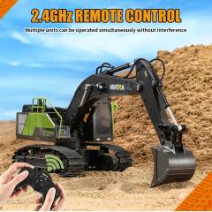 Excavadora 1/18 13ch con humo y sonido Huina 1661