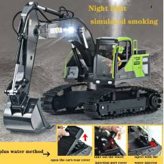 Excavadora 1/18 13ch con humo y sonido Huina 1661