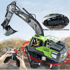 Excavadora 1/18 13ch con humo y sonido Huina 1661
