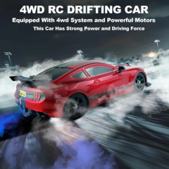 Drift Mustang 1/16 4WD con efecto humo y luces