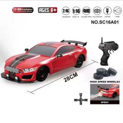 Drift Mustang 1/16 4WD con efecto humo y luces